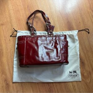 Coach Burgundy Leather Tote